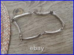 TONY DAVIS Sterling Silver Marked 925 Hand Hammered 16 Choker Necklace 62g
