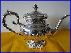 Tea Pot Sterling Silver, Queen Ann Chased Fluting, C 1920, Italian Marked