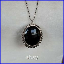 Tiffany And Co Ziegfeld Sterling Silver Onyx Necklace Signed Marked 28