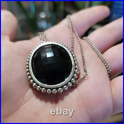 Tiffany And Co Ziegfeld Sterling Silver Onyx Necklace Signed Marked 28