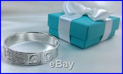 Tiffany & Co. Iconic Lexicon Makers Mark Bangle Medium Cuff Bracelet Silver 925