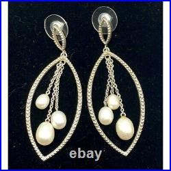 Tiffany & Co. Iridesse Earrings Pearl Sterling Silver Drop Dangle Marked withPouch