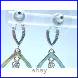 Tiffany & Co. Iridesse Earrings Pearl Sterling Silver Drop Dangle Marked withPouch