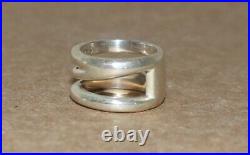 Tiffany & Co Italy Multi 3 Ring Band Sterling, Wide Zig Zag Ring (Size 5) + Box