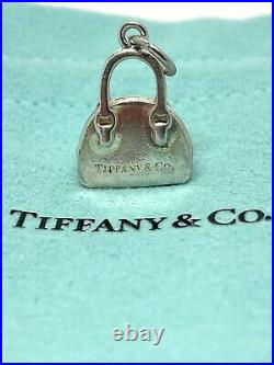 Tiffany & Co Marked 925 Sterling Silver Mini Shopping Bag Charm