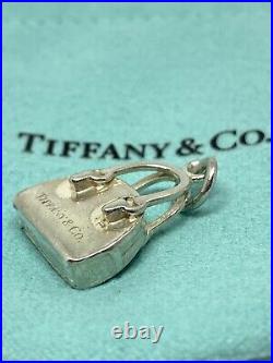 Tiffany & Co Marked 925 Sterling Silver Mini Shopping Bag Charm