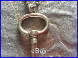 Tiffany & Co Silver Oval Key Charm Necklace 925 mark hallmark
