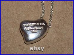 Tiffany & Co. Sterling Elsa Peretti Sold Heart Pendant Necklace 16 (3 grams)
