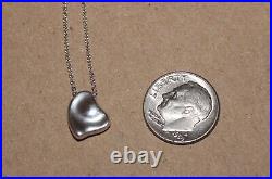 Tiffany & Co. Sterling Elsa Peretti Sold Heart Pendant Necklace 16 (3 grams)