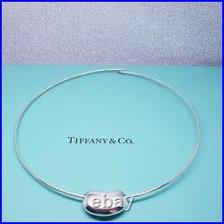 Tiffany & Co Sterling Silver Elsa Peretti Wire Bean Necklace Assay Marked