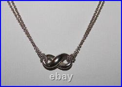 Tiffany & Company Sterling Silver 925 INFINITY Pendant Necklace 16 inch (8g)