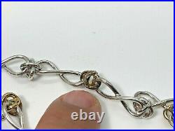 Tiffany co marked, sterling silver and 10k gold chain style 18.5
