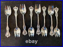Towle Old Colonial Sterling Silver Ice Cream Fork Fluted Set Of 8 Old Marks