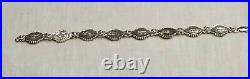 Turkish antique sterling silver bracelet marked EKREM. HEMATITE cabouchon stone