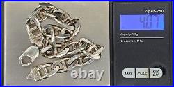 Two Sterling Silver Bracelets, Mariner & Cuban Link Marked. 925