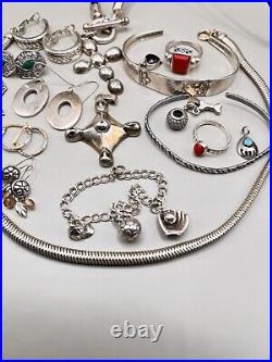 VINTAGE ESTATE STERLING JEWELRY AND STONES LOT All Wearable All Marked 138 g