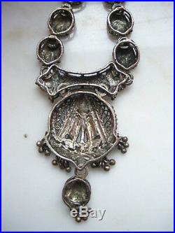VINTAGE ETHNIC sterling silver enameled Ottoman Islamic Indian RKJ mark NECKLACE