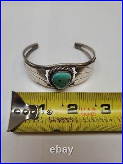 VINTAGE OLD PAWN TURQUOISE & Sterling Silver CUFF BRACELET Marked FW