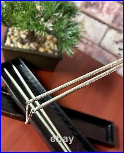 VINTAGE STERLING SILVER 925 JAPANESE CHOPSTICKS 2 PAIRS MARKED PEACH 97.65g