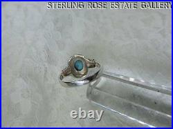 VINTAGE TURQUOISE Sterling Silver 0.925 Estate dainty RING size 5.25