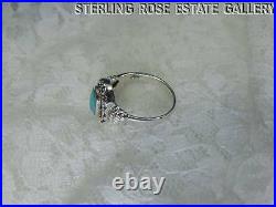 VINTAGE TURQUOISE Sterling Silver 0.925 Estate dainty RING size 5.25