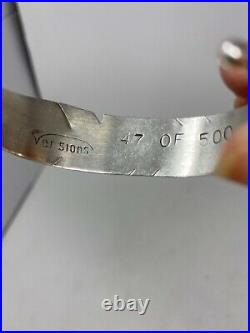 VTG Designer Versions marked Sterling Silver Feather Cuff Bracelet LE 47 of 500