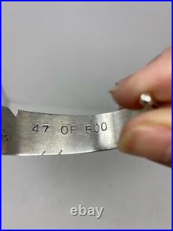 VTG Designer Versions marked Sterling Silver Feather Cuff Bracelet LE 47 of 500