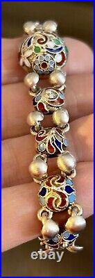 VTG Empire Russian Sterling Silver 84 Jewelry Bracelet Enamel 29.1 GRAMS MARKED