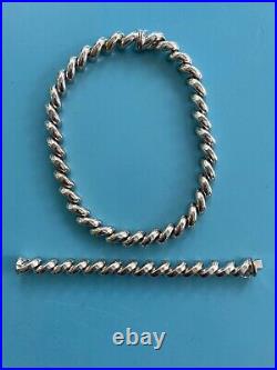 VTG MINT REDUCED San Marco marked sterling necklace withmatching bracelet 109 gm