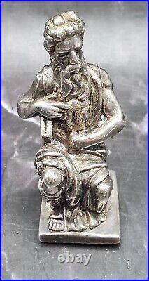 VTG Sterling Silver Statue of Moses TEN Commandments by Michelangelo marked