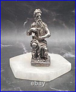 VTG Sterling Silver Statue of Moses TEN Commandments by Michelangelo marked