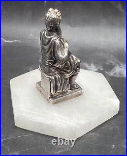 VTG Sterling Silver Statue of Moses TEN Commandments by Michelangelo marked