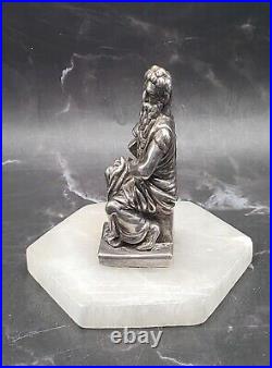 VTG Sterling Silver Statue of Moses TEN Commandments by Michelangelo marked