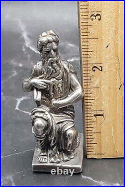 VTG Sterling Silver Statue of Moses TEN Commandments by Michelangelo marked