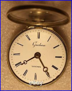 Verge Fusee Men's Pocket Watch marked Graham London not running ruby jewel