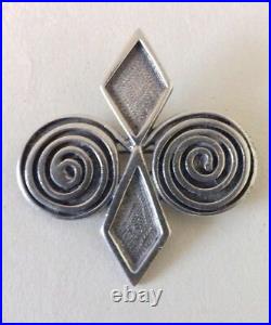 Very Rare Early Ola Gorie Skara Brae Silver Brooch Pin OLA Mark 1959-63 Pre OMG