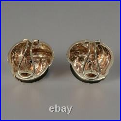 Vintage 14K Gold Sterling Silver Knot Earrings with Omega Backs Makers Mark