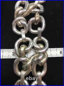 Vintage 925 Sterling Silver Electroform Signed G W Modernest 2-tone Bracelet