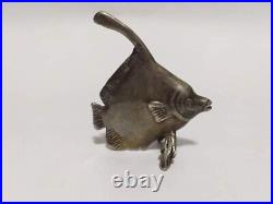 Vintage 925 Sterling Silver Small Fish Figurine Statue Marked