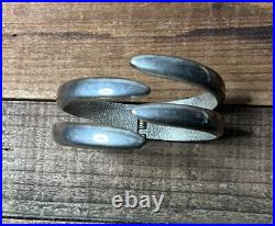 Vintage 925 Sterling Silver Wide Spring Hinge Bracelet Unidentified Makers Mark