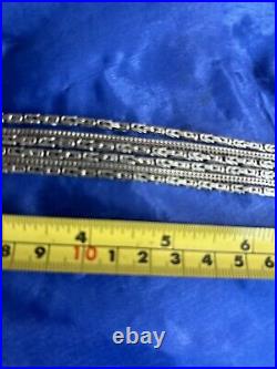 Vintage Byzantine Multi Strand Sterling Silver Bracelet Signed & Hallmarked
