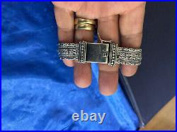 Vintage Byzantine Multi Strand Sterling Silver Bracelet Signed & Hallmarked