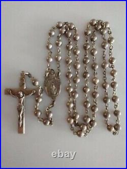 Vintage Catholic Creed Sterling Silver Marked Cfx&Ctr Rosary Miraculous Medal BB