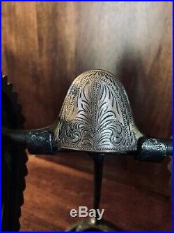 Vintage Chiseled Sterling Silver Chief's Motif Cheek Show Bit Maker Marked