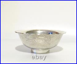 Vintage Early 20th Century Chinese Export Sterling Silver Bowl Marked Wai Kee