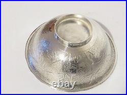 Vintage Early 20th Century Chinese Export Sterling Silver Bowl Marked Wai Kee