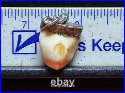 Vintage Elk Ivory Whistle Tooth Necklace Oandant Sterling Silver Marked/Tested+