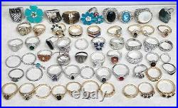 Vintage Estate Jewelry Lot Rings 18 Sterling Marked
