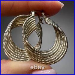 Vintage Fashion Women's Jewelry Drop Earrings Sterling Silver 925 Marked 8.8g