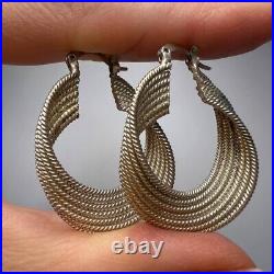 Vintage Fashion Women's Jewelry Drop Earrings Sterling Silver 925 Marked 8.8g